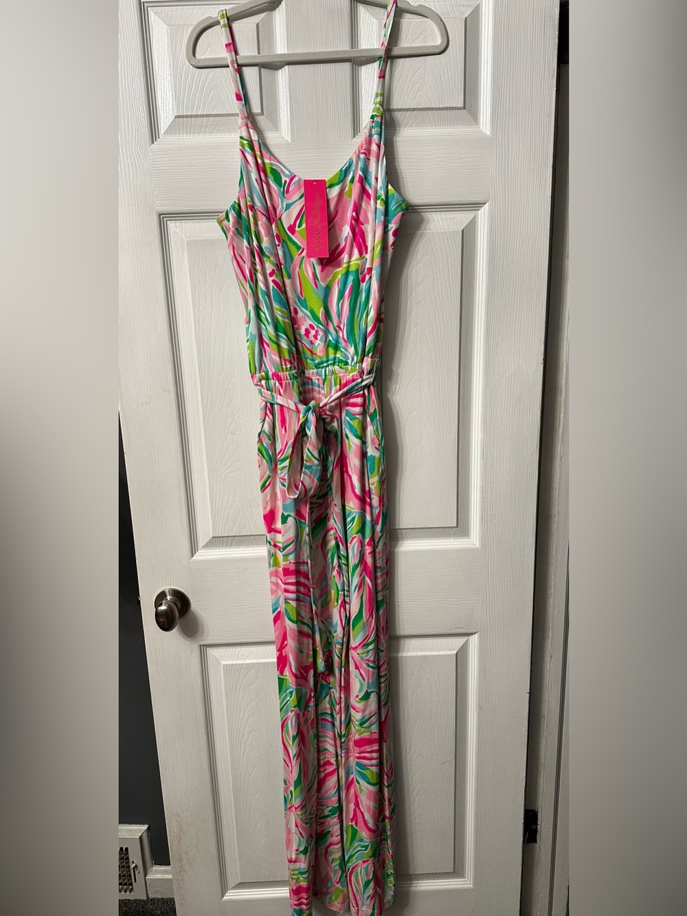NWT Lilly Pulitzer Pink, Green & Aqua Arabelle Jumpsuit - Picture 3 of 5